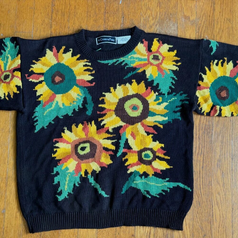 Christine Foley Vintage sweater Sunflower